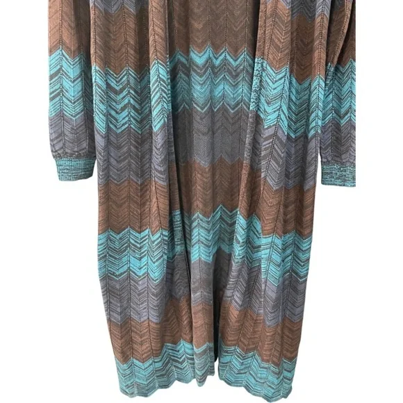Soft Surroundings Gabriela Blue Chevron Duster Cardigan Sweater Petite Small - Picture 5 of 9